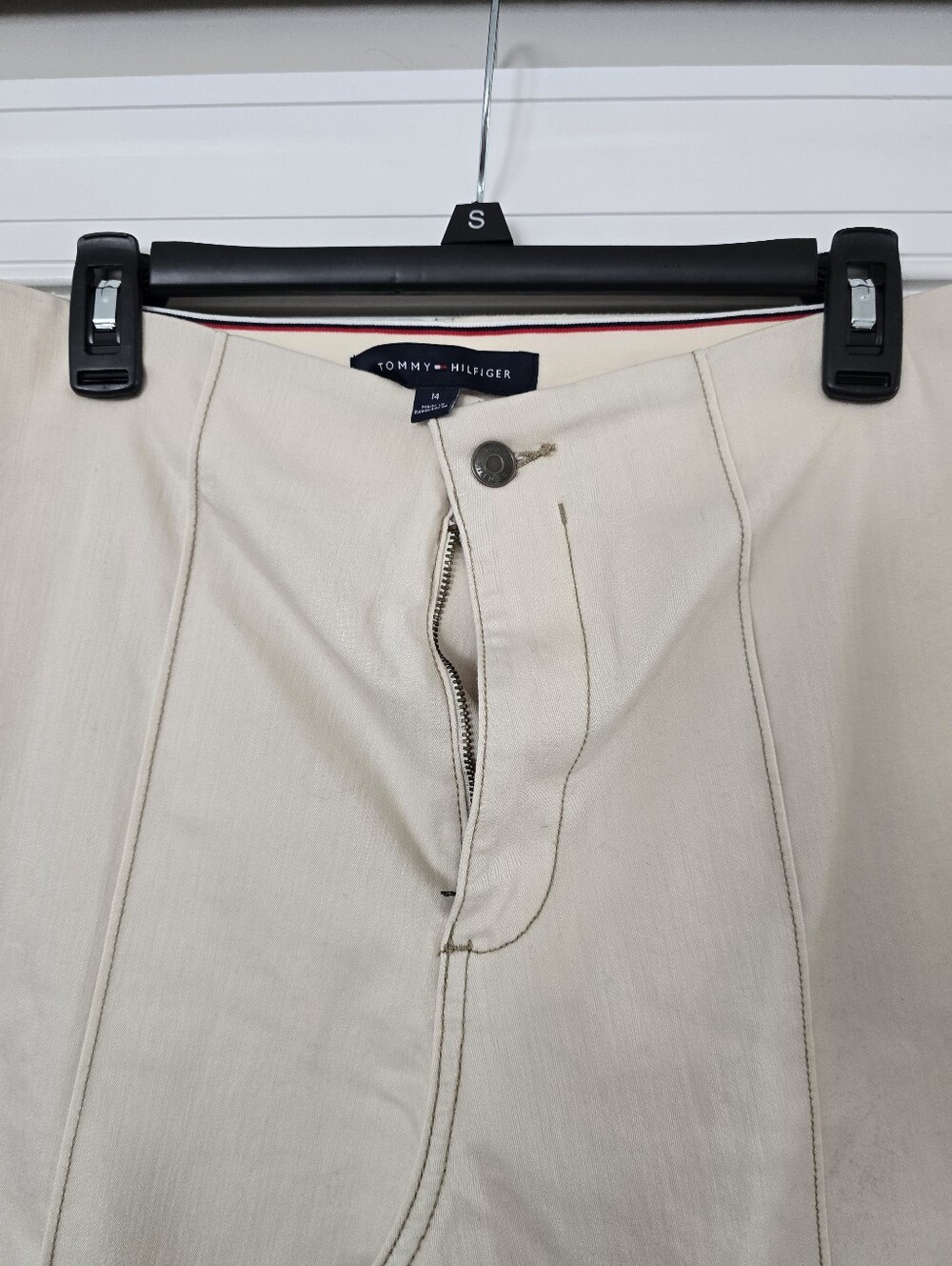Tommy Hilfiger Light Beige High-Waist Capris Wide Leg